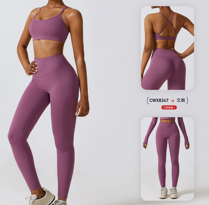 Women's 4-Piece Activewear Set – Sports Bra, Zip-Up Jacket, Crop Top & Leggings