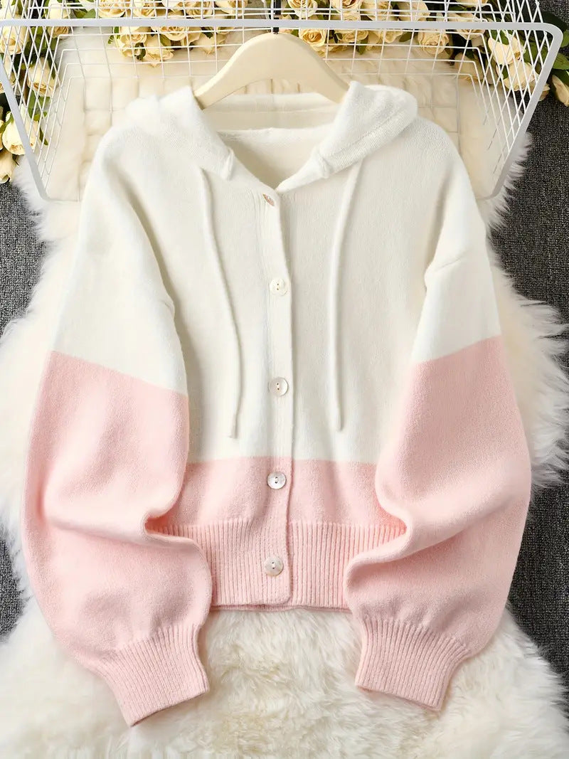 Women's Cashmere Wool Hooded Cardigan